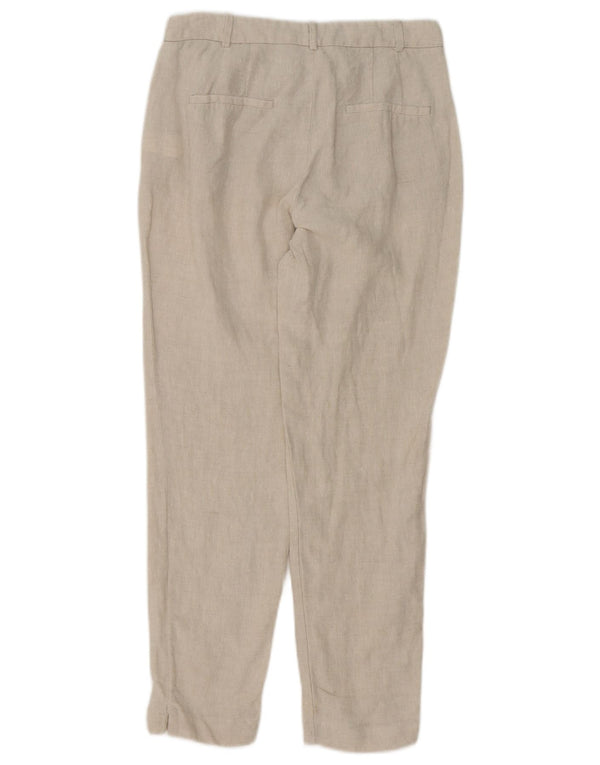 Zara Damen Slim Chino-Hose EU 34 2XS W24 L26 Beige Leinen