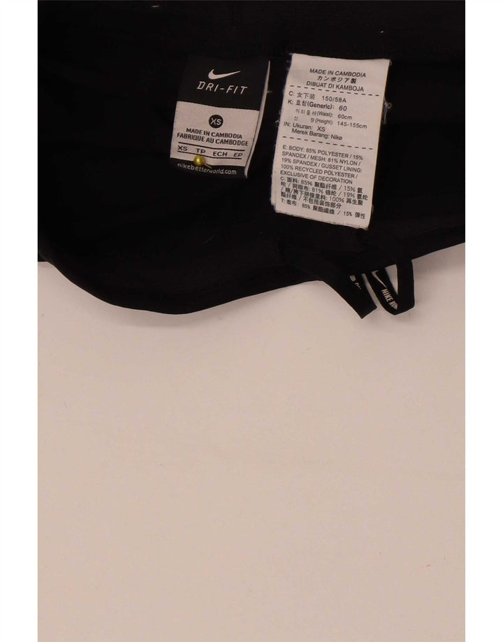 Nike Damen Dri Fit Leggings UK 6 XS Schwarz Colourblock Polyester