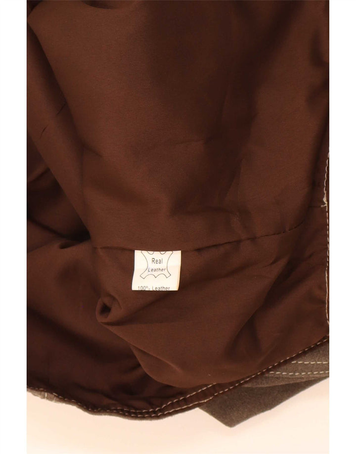 Vintage Herren Wildlederweste Mittelbraunes Leder