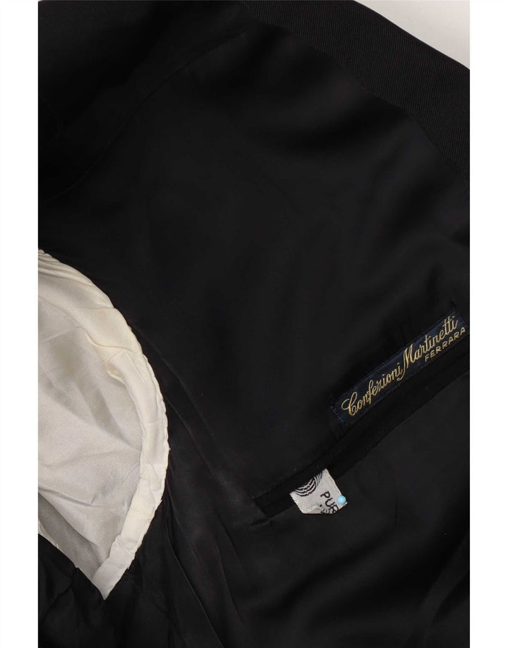 San Remo Herren 1-Knopf-Blazerjacke IT 50 Große schwarze Schurwolle