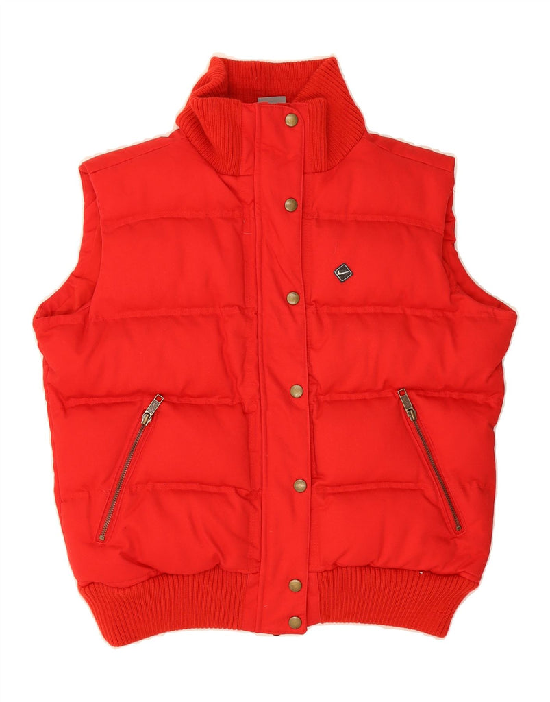 NIKE Womens Padded Gilet UK 10/12 Medium Red Cotton Vintage Nike and Second-Hand Nike from Messina Hembry 