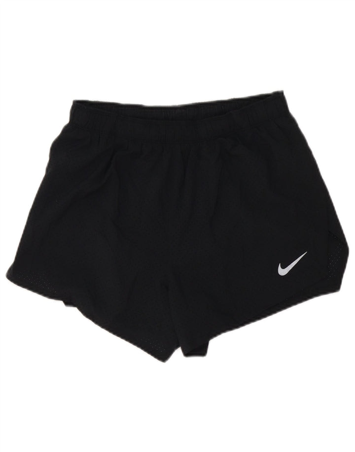 Nike Damen Dri Fit Sport Shorts UK 12 Medium Schwarz Polyester