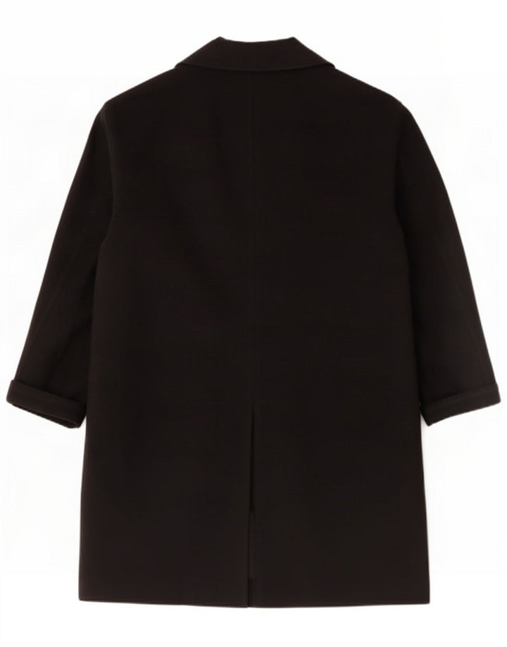 Topshop Damen Übergroßer Mantel UK 14 Große schwarze Baumwolle