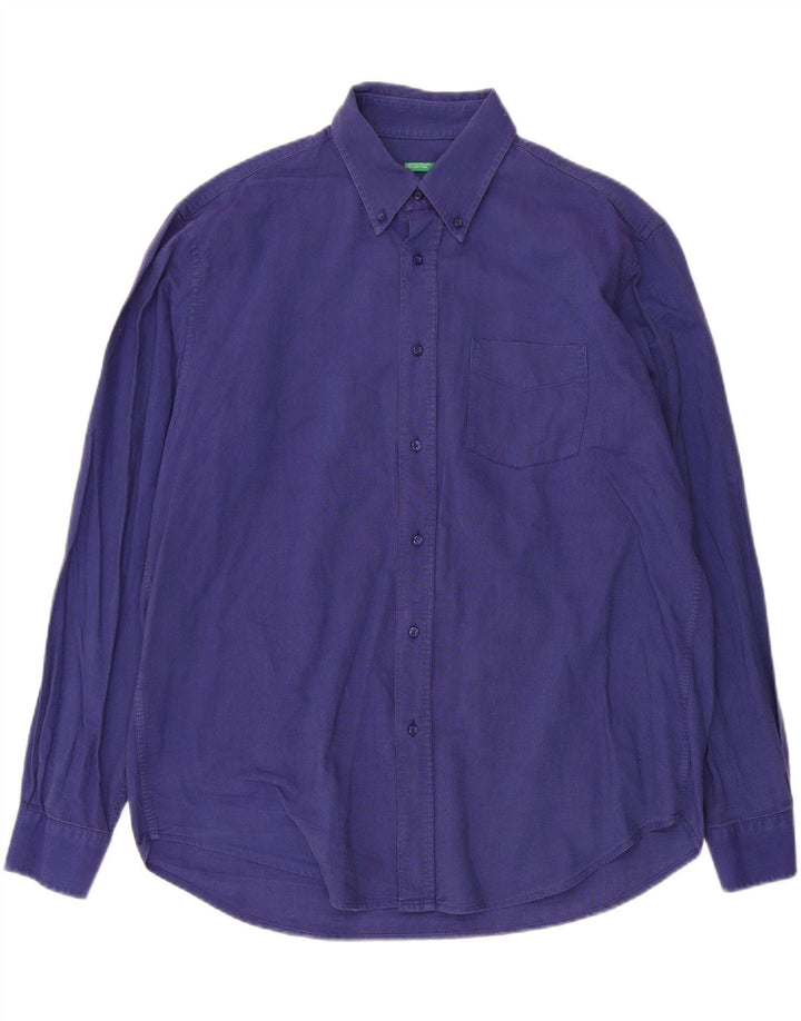 BENETTON Herrenhemd Large Lila