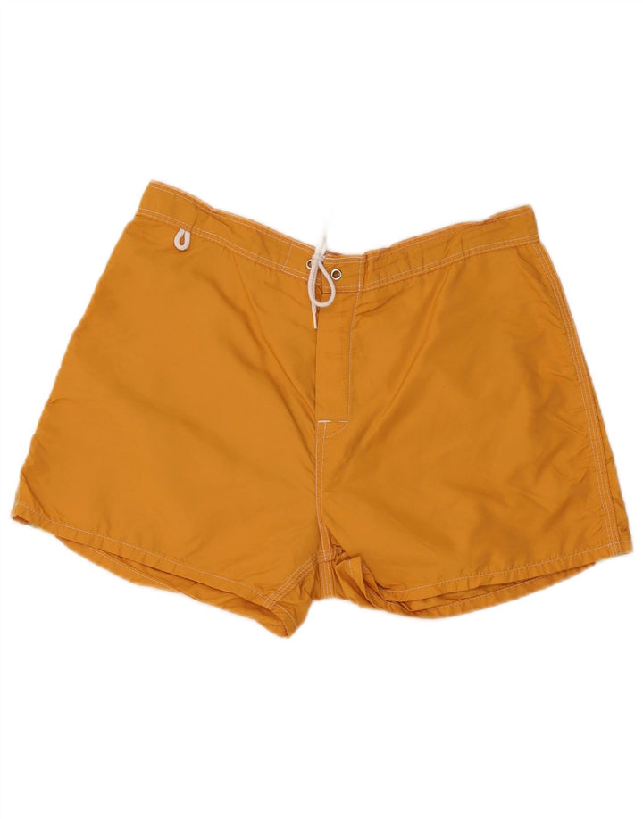 Sundek Herren-Badeshorts, groß, gelbes Colourblock-Nylon
