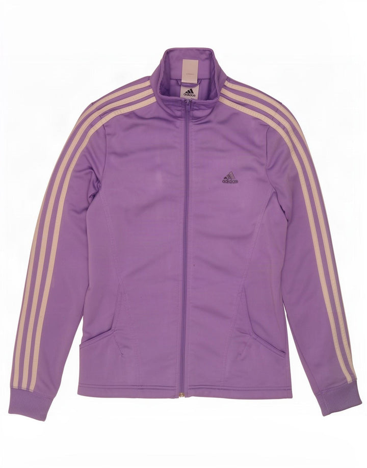 Adidas Damen Trainingsanzug Top Jacke UK 14 Medium Lila Polyester