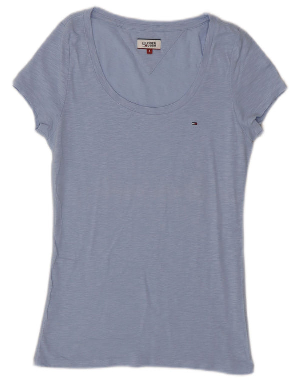 Tommy Hilfiger Damen T-Shirt Top UK 10 Small Blau