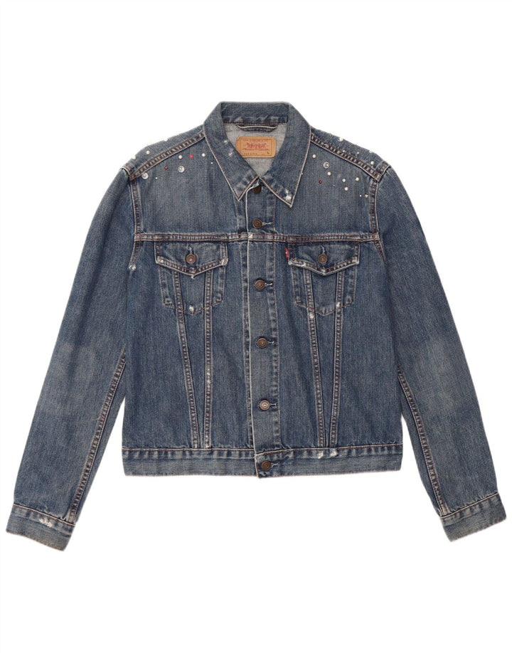 LEVI'S Jeansjacke für Mädchen, 11–12 Jahre, groß, blaue Baumwolle