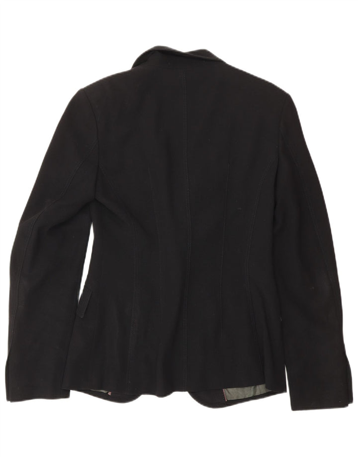 Jigsaw Damen 1-Knopf-Blazer-Jacke, Größe S, Schwarz, Wolle, klassisch
