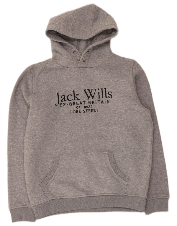 Jack Wills Kapuzenpullover mit Grafik für Jungen, 12–13 Jahre, graue Baumwolle