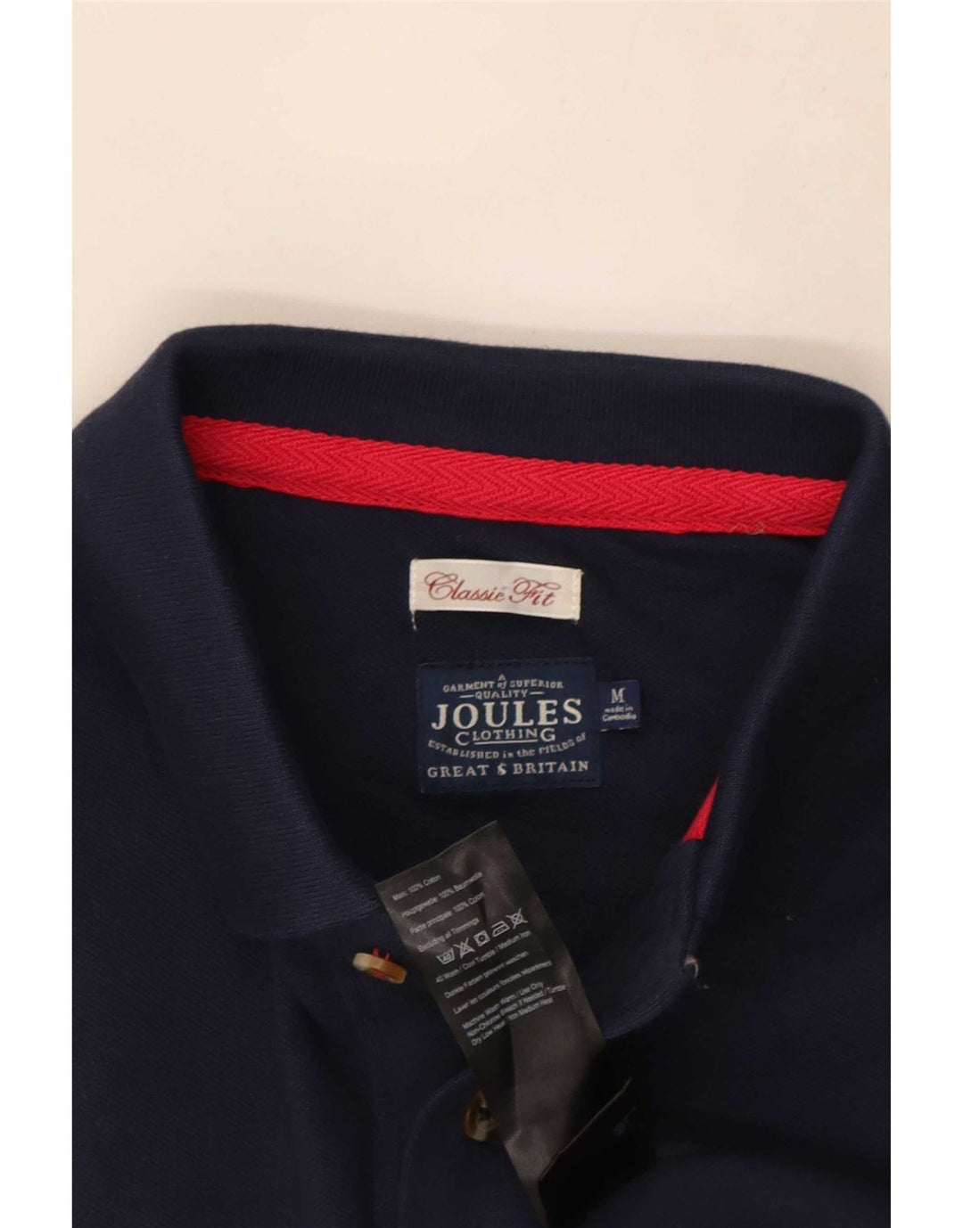 Joules Herren-Poloshirt mit klassischer Passform, mittelmarineblaue Baumwolle