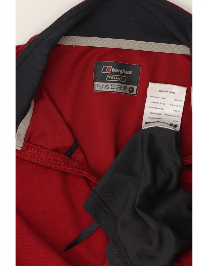 Berghaus Herren-Trainingsanzug-Oberteil mit Reißverschluss am Hals, mittelrot, Farbblock