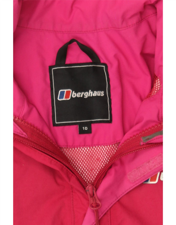 BERGHAUS Womens Hooded Rain Jacket UK 10 Large Pink Colourblock Polyester Vintage Berghaus and Second-Hand Berghaus from Messina Hembry 