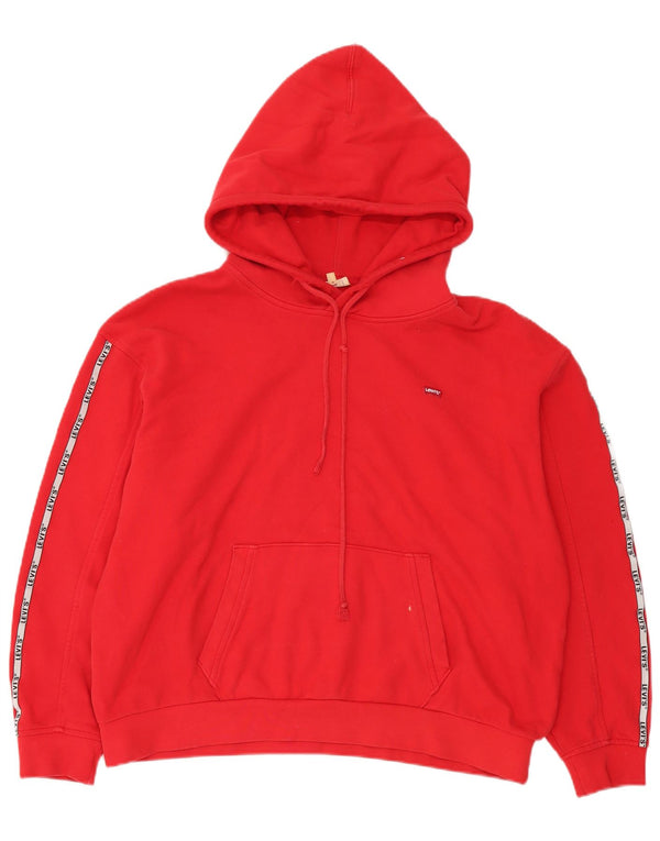 Levi's Womens Graphic Relaxed Fit Hoodie Pullover UK 16Große rote Baumwolle