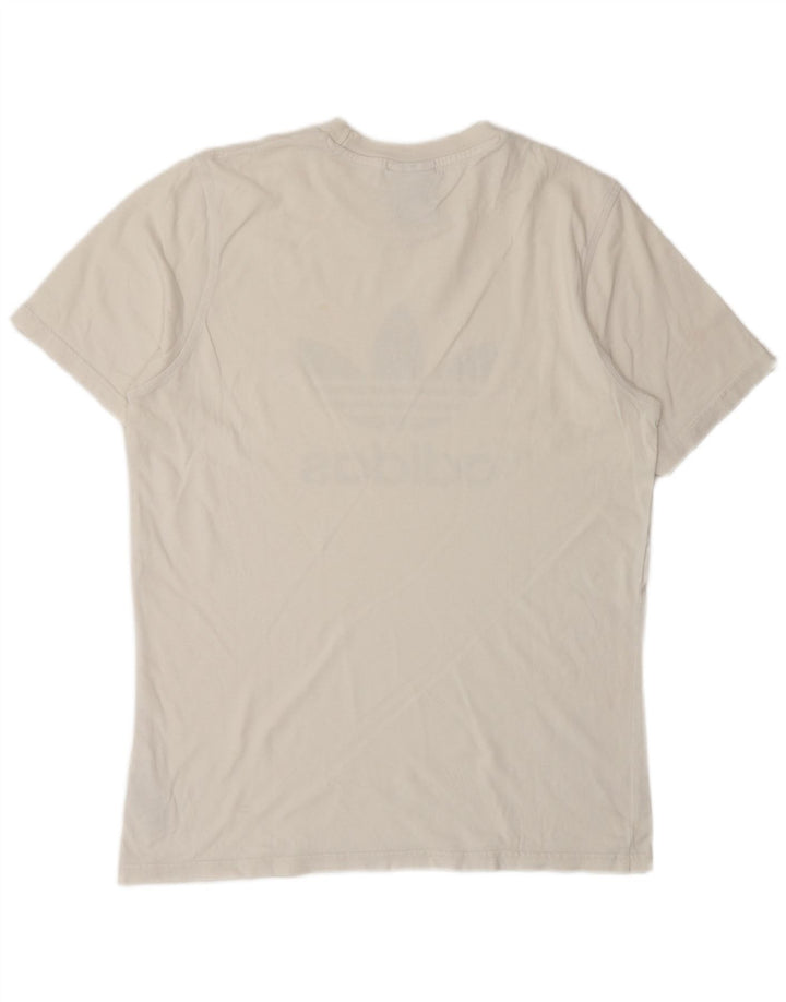 Adidas Herren Grafik-T-Shirt-Oberteil aus mittelweißer Baumwolle