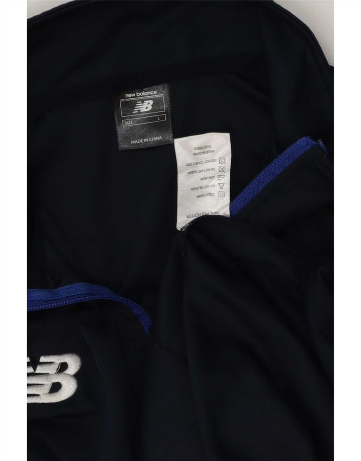 New Balance Herren-Trainingsanzug mit grafischem Pullover, Größe L, Marineblau