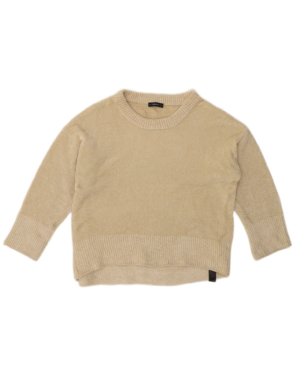 ZARA Damen-Pullover, übergroß, U-Boot-Ausschnitt, Gr. 14, Mittelbeige