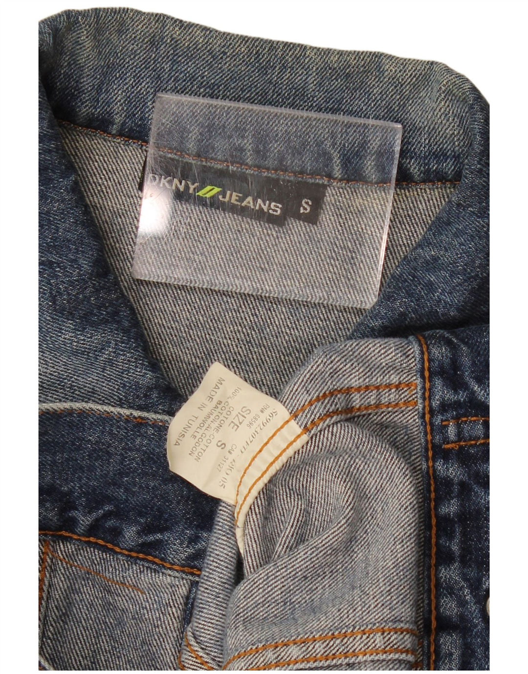 DKNY Herren Jeansjacke UK 36 Small Blaue Baumwolle