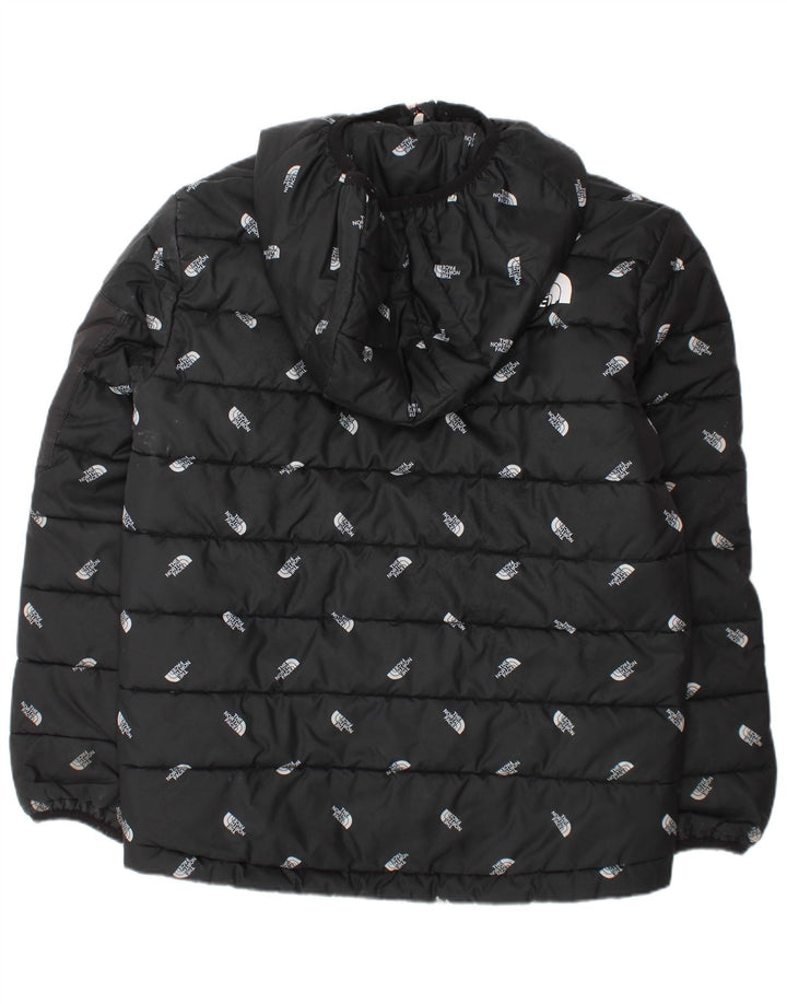 The North Face Wattierte Jacke mit grafischer Kapuze für Jungen, 9–10 Jahre, Mittelschwarz
