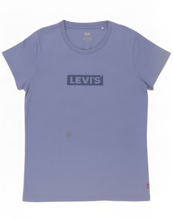 Levi's Damen-T-Shirt mit Grafik, UK 10, Größe S, Blau, Baumwolle