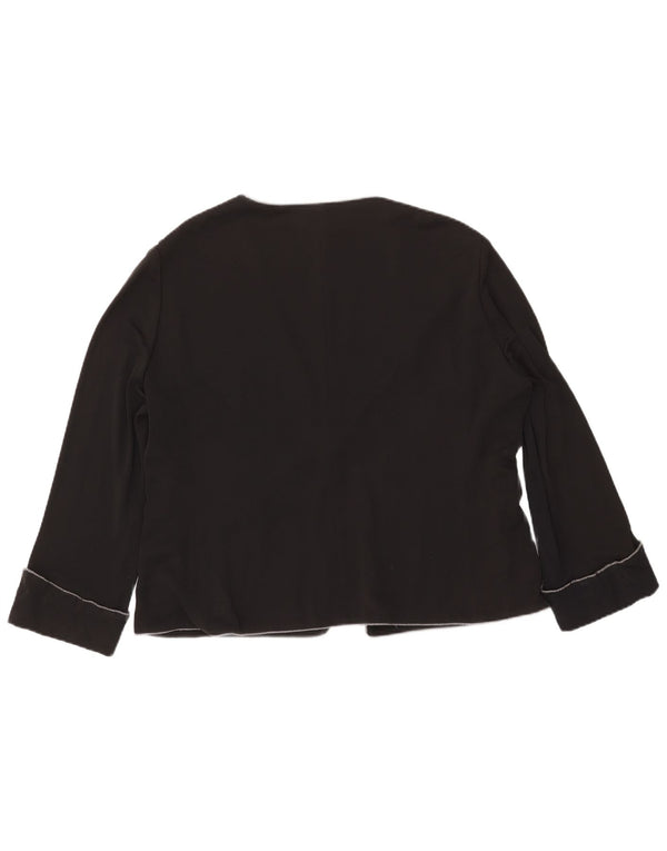BARBARA Damen Cardigan Top UK 18 XL Schwarz Acetat