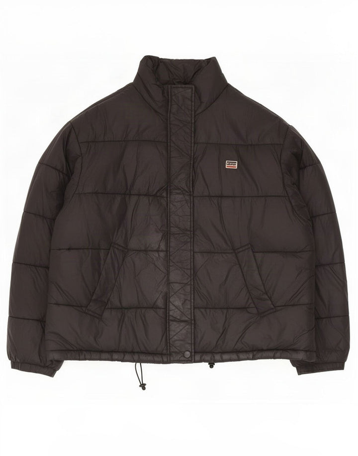 Levi's Herren Wattierte Jacke UK 38 Medium Schwarz Polyamid