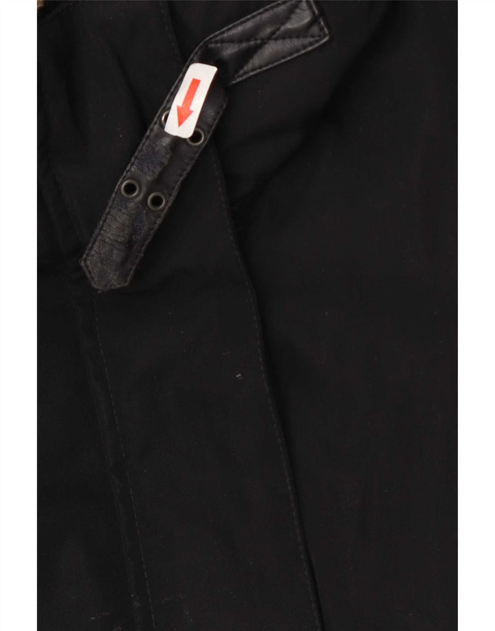 PEUTEREY Damen gepolsterte Parkajacke IT 44 Mittelschwarze Wolle