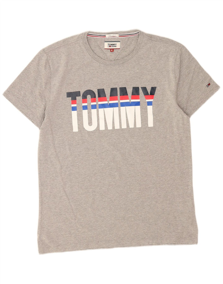 Tommy Hilfiger Herren-T-Shirt mit normaler Passform, mittelgrauer Baumwolle