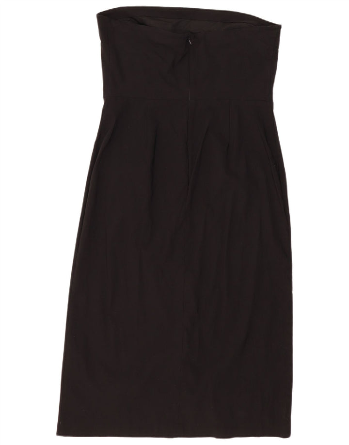 Marks & Spencer Damen Trägerloses Kleid UK 18 XL Schwarz Viskose