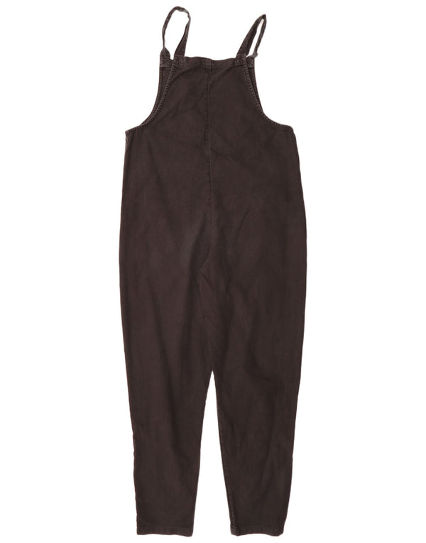 Lucy & Yak Womens Long Dungaree Jumpsuit UK 12 Medium Black Cotton