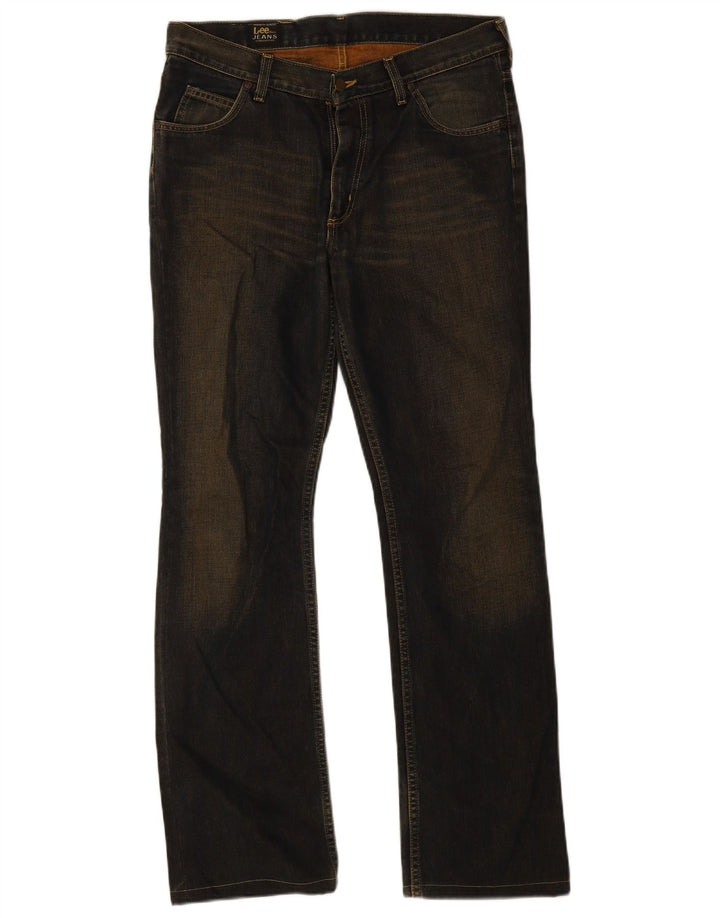 Lee Herren REED Bootcut Jeans W33 L34 Marineblaue Baumwolle