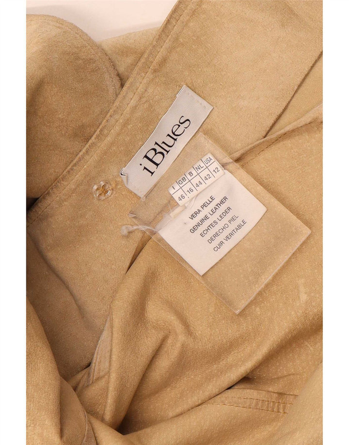 i Blues Damen Wildlederjacke UK 16 Large Beige Leder