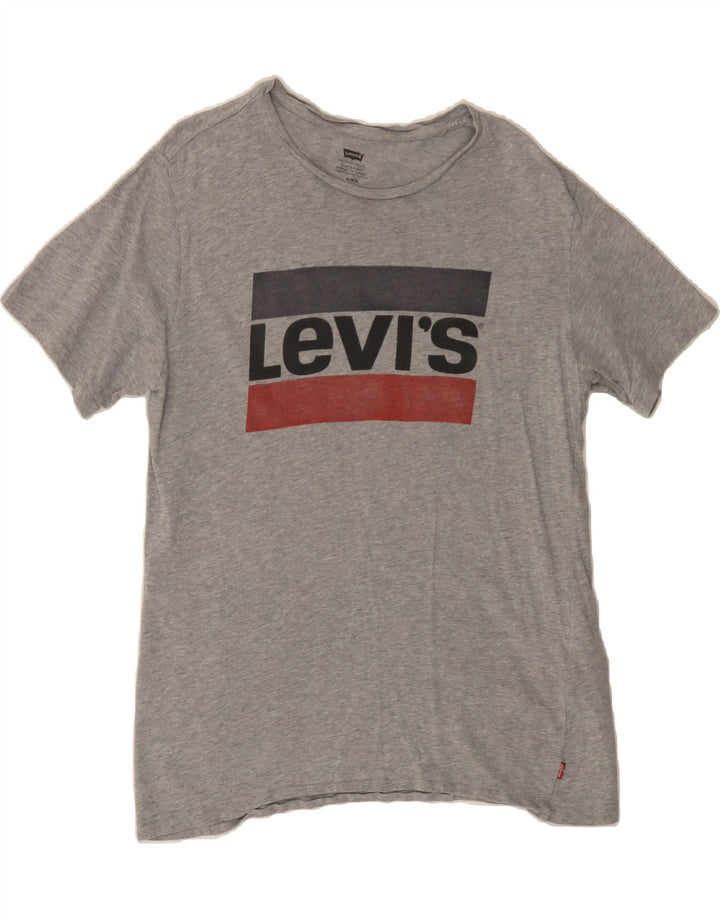 LEVI'S Mens Graphic T-Shirt Top Medium Grey Cotton Vintage Levi's and Second-Hand Levi's from Messina Hembry 