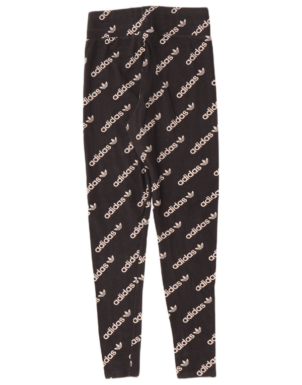 Adidas Damen Graphic Leggings UK 12 Mittelschwarze Baumwolle