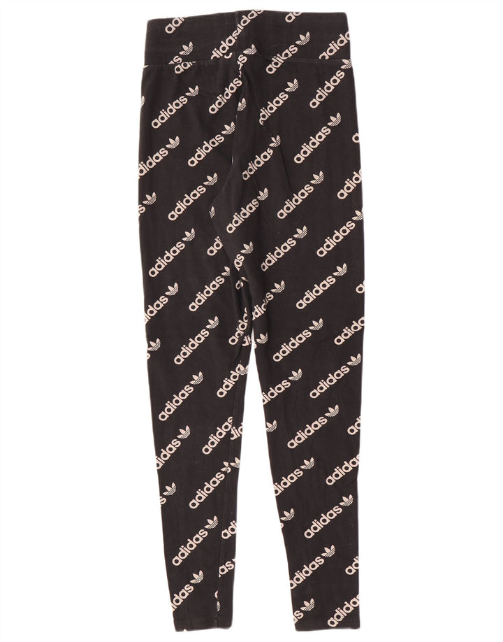 Adidas Damen Graphic Leggings UK 12 Mittelschwarze Baumwolle