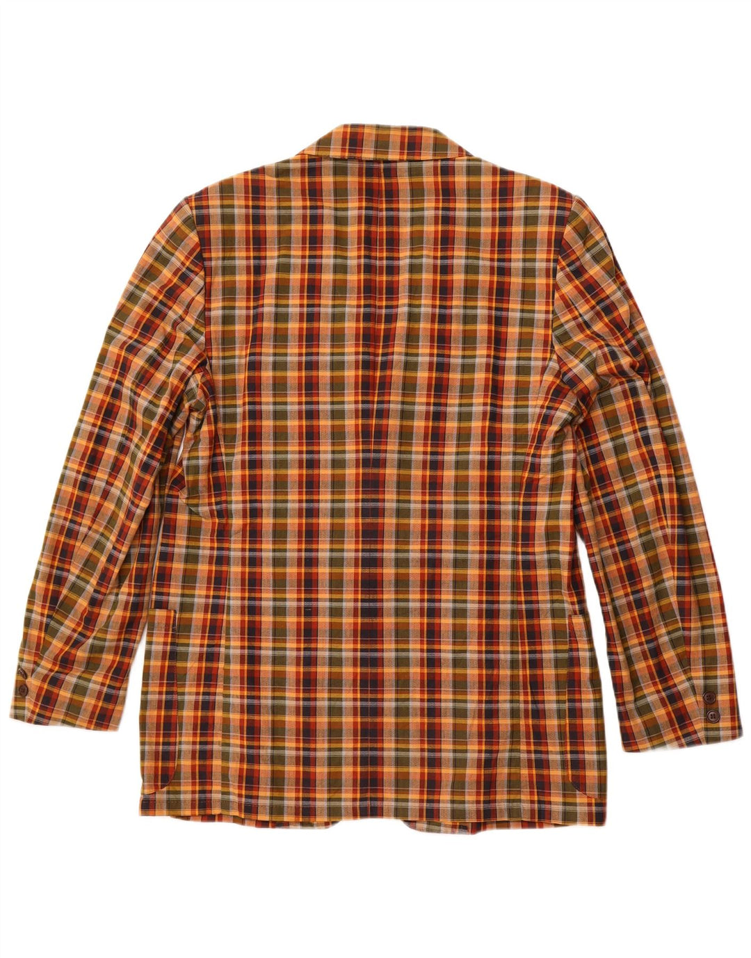 VINTAGE Herren 2-Knopf-Blazerjacke IT 54 2XL Mehrfarbig karierte Baumwolle