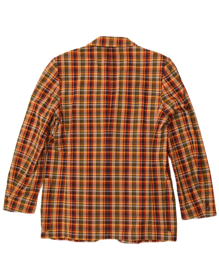 VINTAGE Herren 2-Knopf-Blazerjacke IT 54 2XL Mehrfarbig karierte Baumwolle