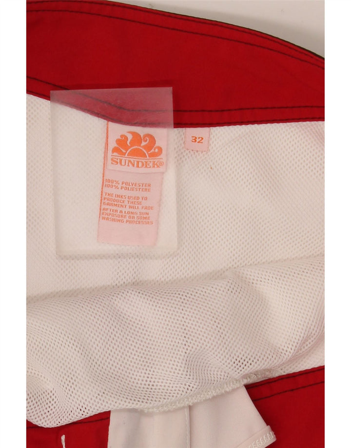 Sundek Herren-Badeshorts mit Grafik, groß, aus weißem Polyester