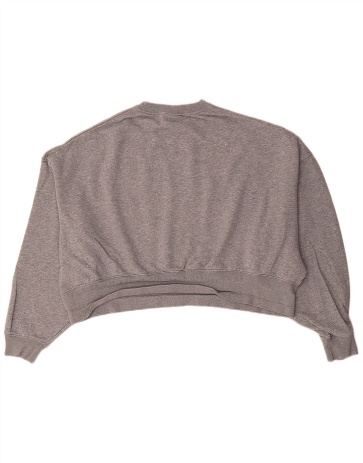 Nike Womens Crop Oversized Sweatshirt Pullover UK 10 Small Grau meliert
