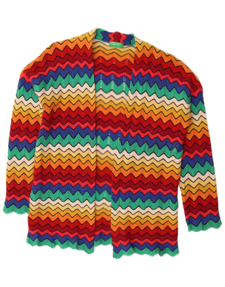 Offener Damen-Cardigan von Benetton, Gr. 42, groß, mehrfarbig, Chevron