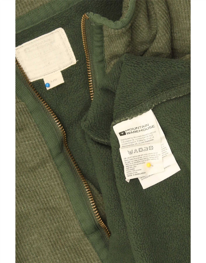 Mountain Warehouse Herren-Sweatshirt mit Reißverschluss am Kragen, Größe L, Grün, Polyester