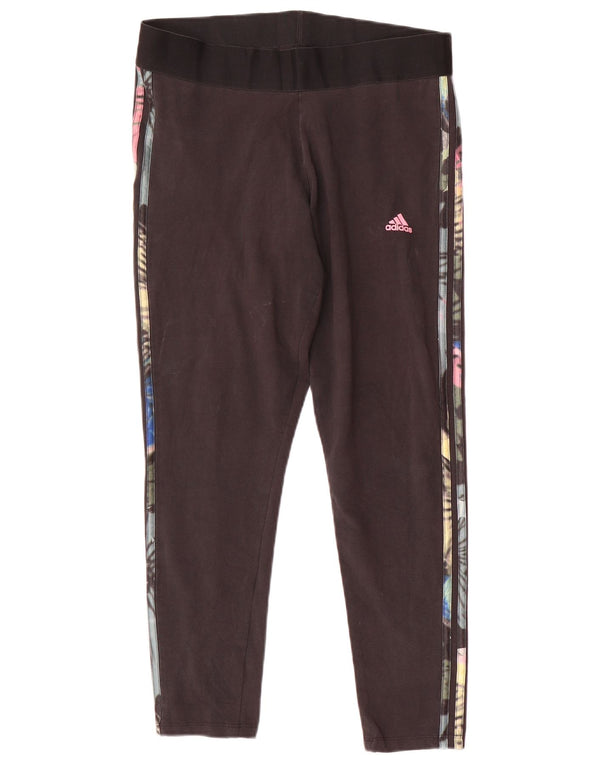 Adidas Damen Leggings UK 16/18 Große schwarze Baumwolle