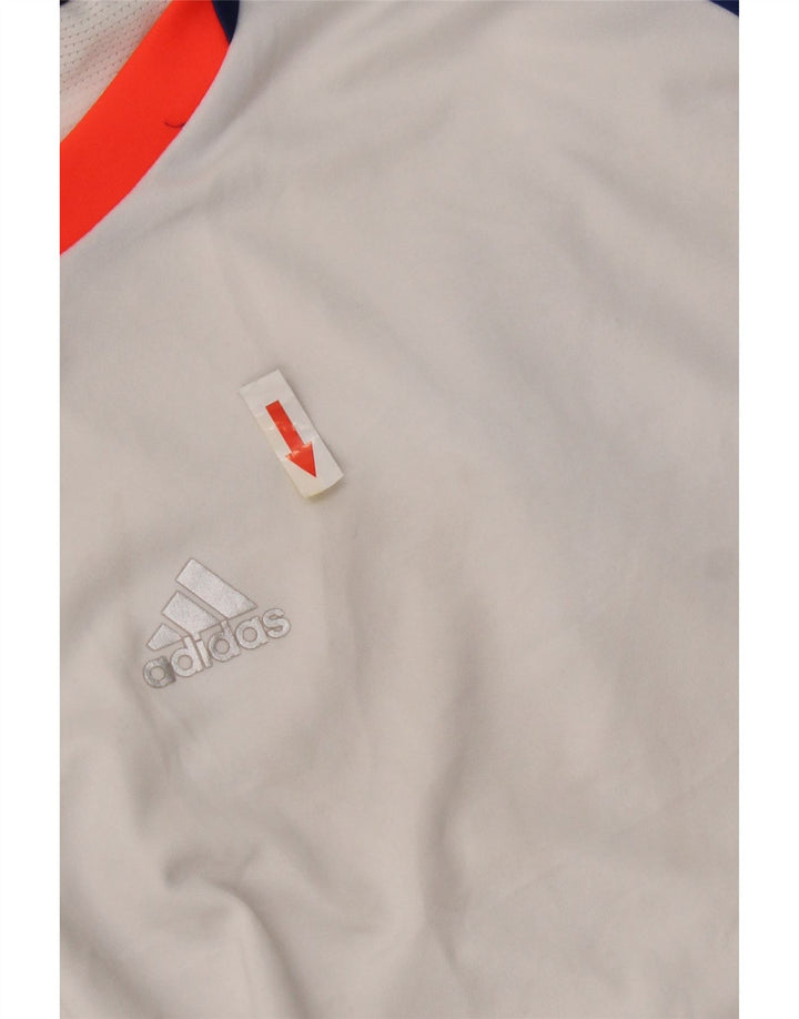 Adidas Herren T-Shirt Top Mittelweißes Colourblock-Polyester