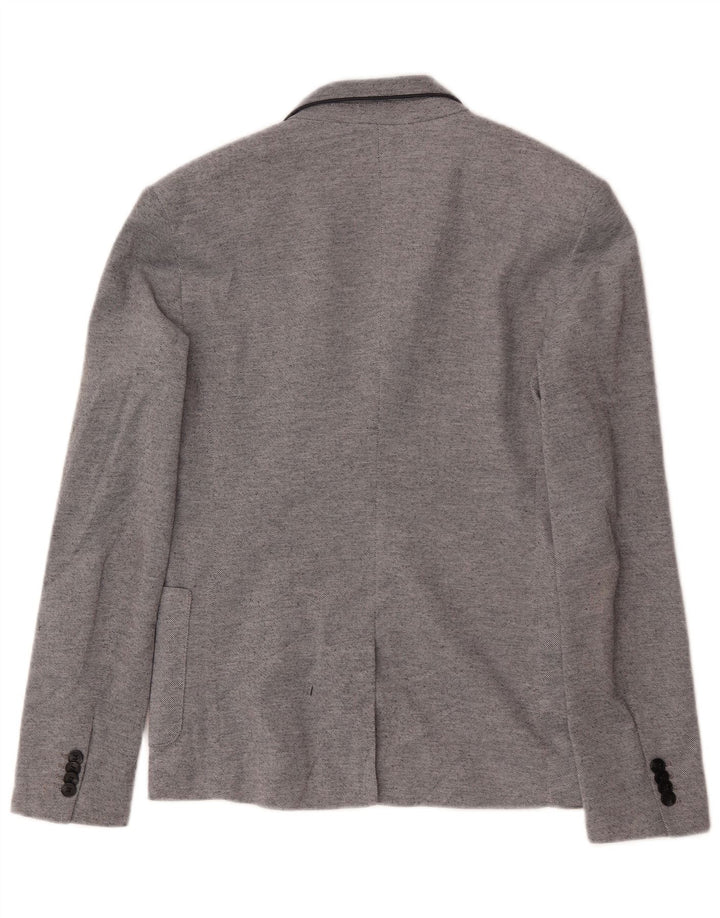 Zara Herren-Blazer mit 2 Knöpfen, UK 36, Größe S, grau, Polyester