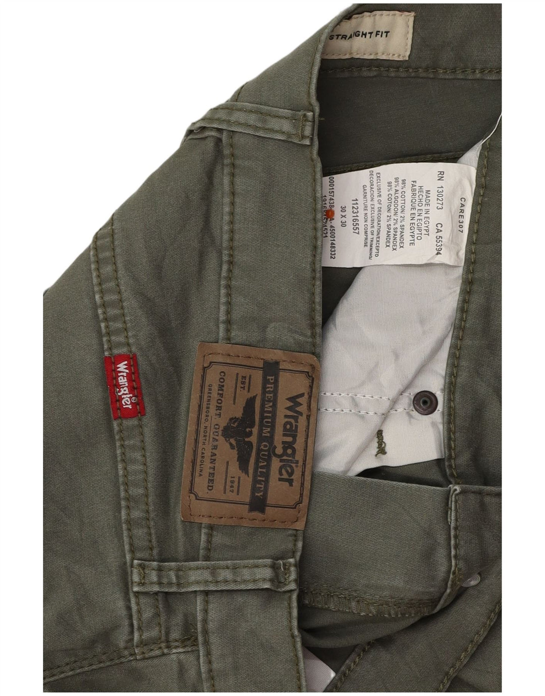 WRANGLER Gerade Freizeithose für Herren, W30, L30, grüne Baumwolle