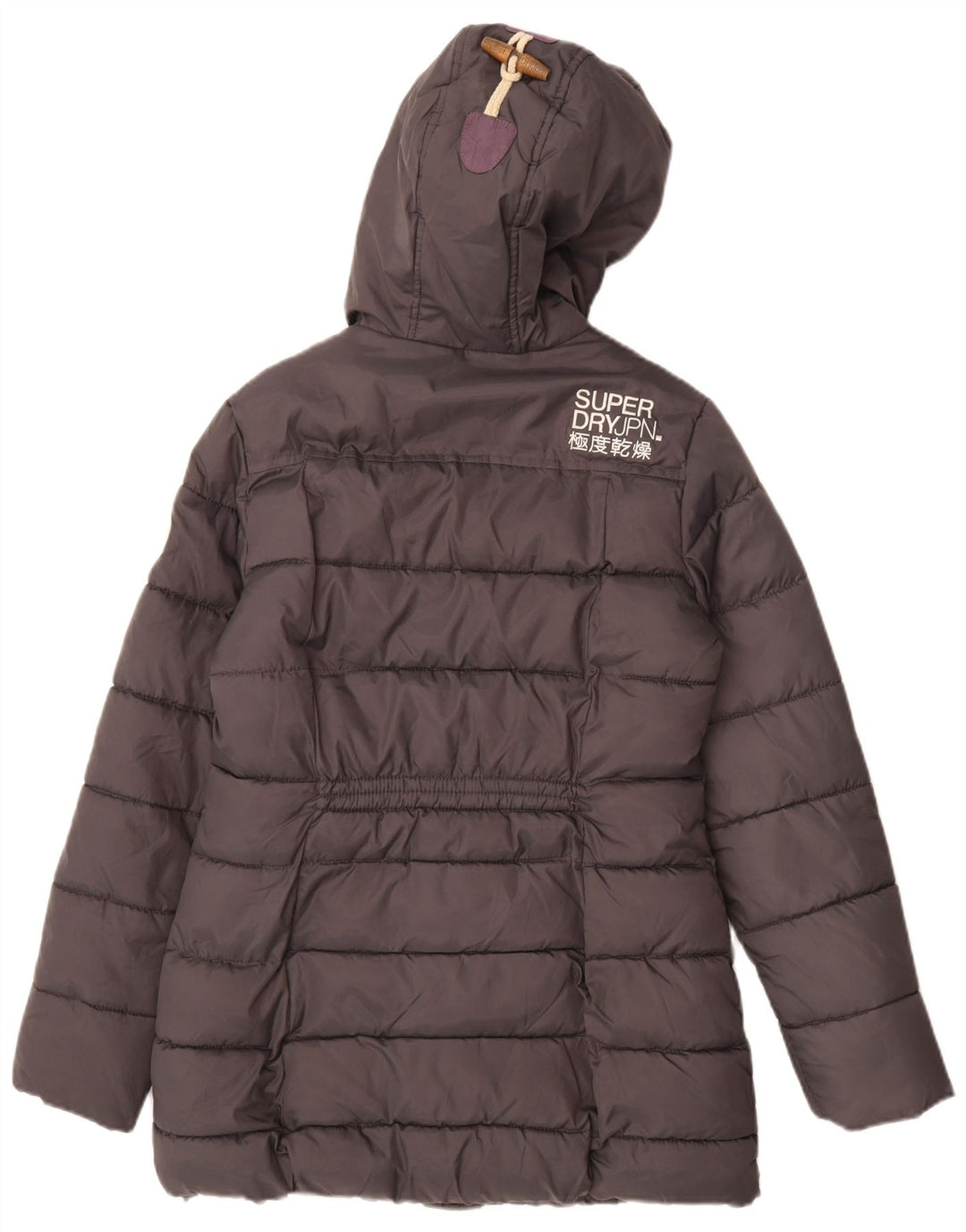 Superdry Herren-Kapuzen-Sherpa-gepolsterter Mantel, UK 10, Größe S, grau, Polyester