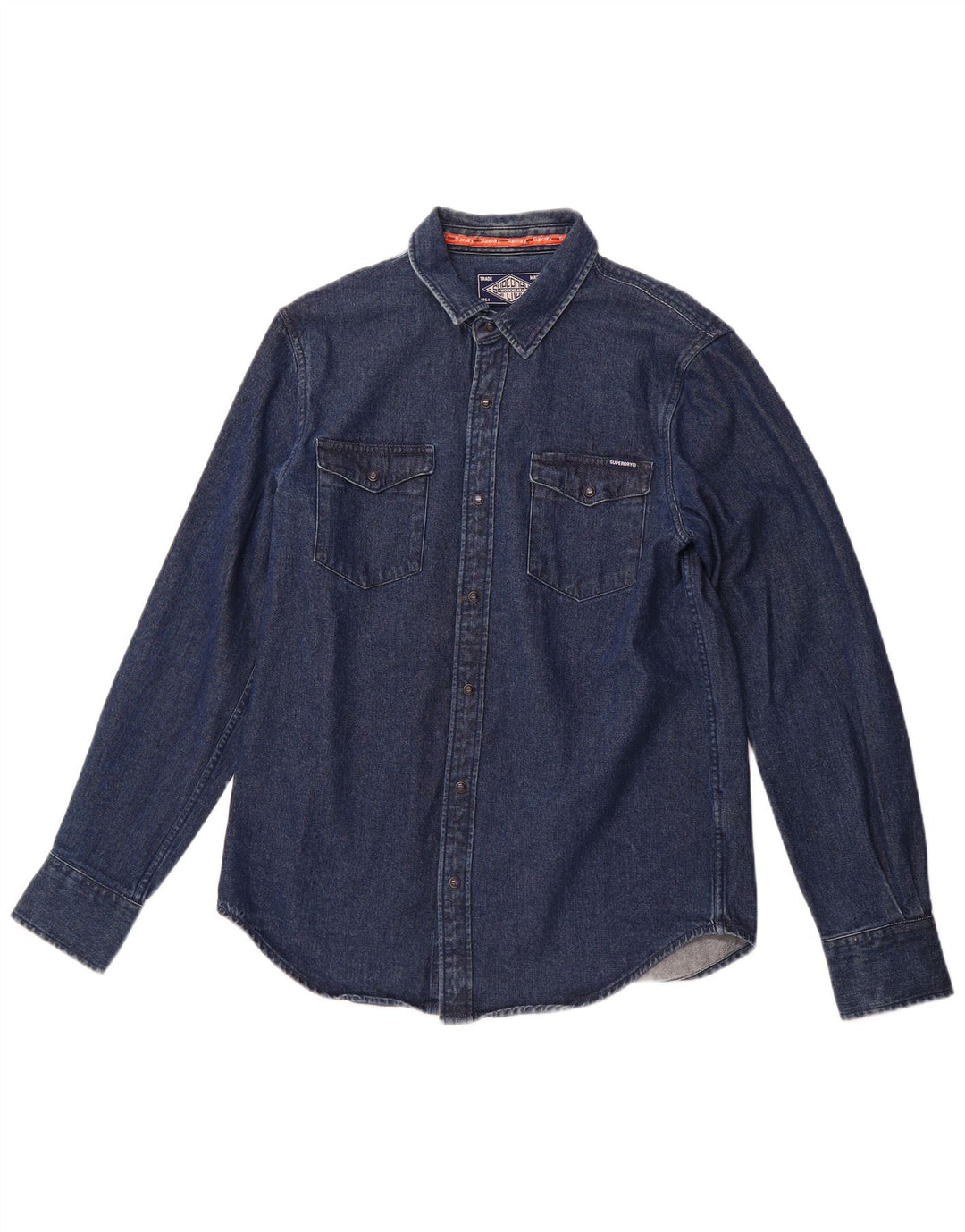 SUPERDRY Herren-Jeanshemd, große marineblaue Baumwolle