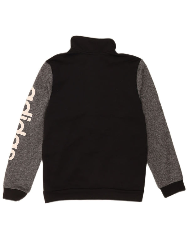 Adidas Jungen Grafik-Trainingsanzug-Top-Jacke, 11–12 Jahre, schwarzes Farbblockdesign