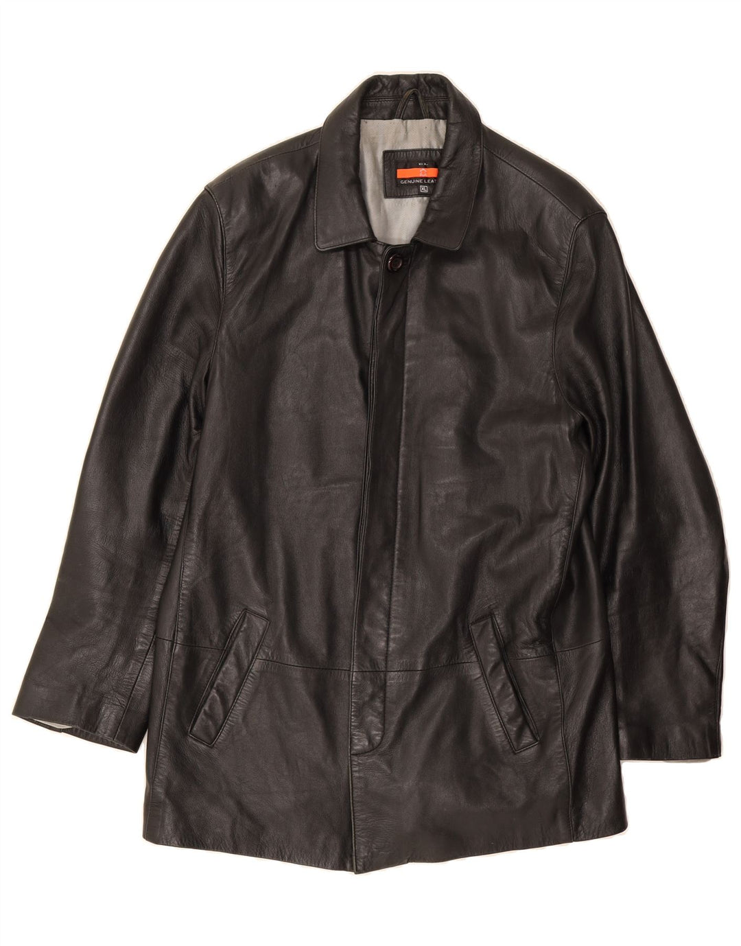 VINTAGE Mens Leather Jacket UK 42 XL Black Leather Vintage Vintage and Second-Hand Vintage from Messina Hembry 
