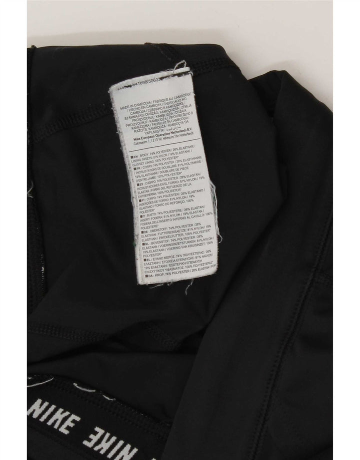 Nike Damen Dri Fit Crop Leggings UK 12 Medium Schwarz Polyester